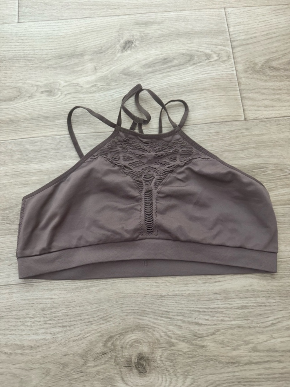 Victoria's Secret Mauve High-Neck Lace Bralette